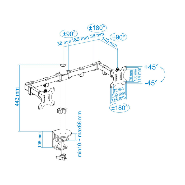 EAN 8433281008069 - TooQ DB1232TN-B soporte para monitor 81,3 cm (32") Escritorio imagen 14