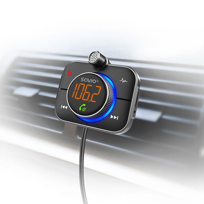 EAN 5901986047810 - Savio TR-14 Transmiter FM z Bluetooth i ładowarką PD 87,6 - 107,9 MHz Bluetooth/USB Negro imagen 8