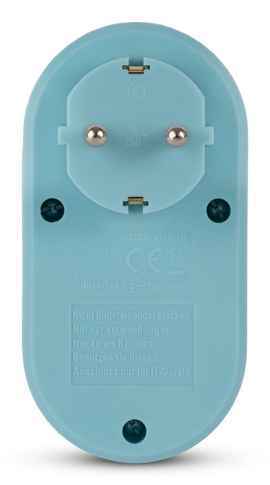 Entac Meckdosenadaptador + 2x Usb-A Azul
