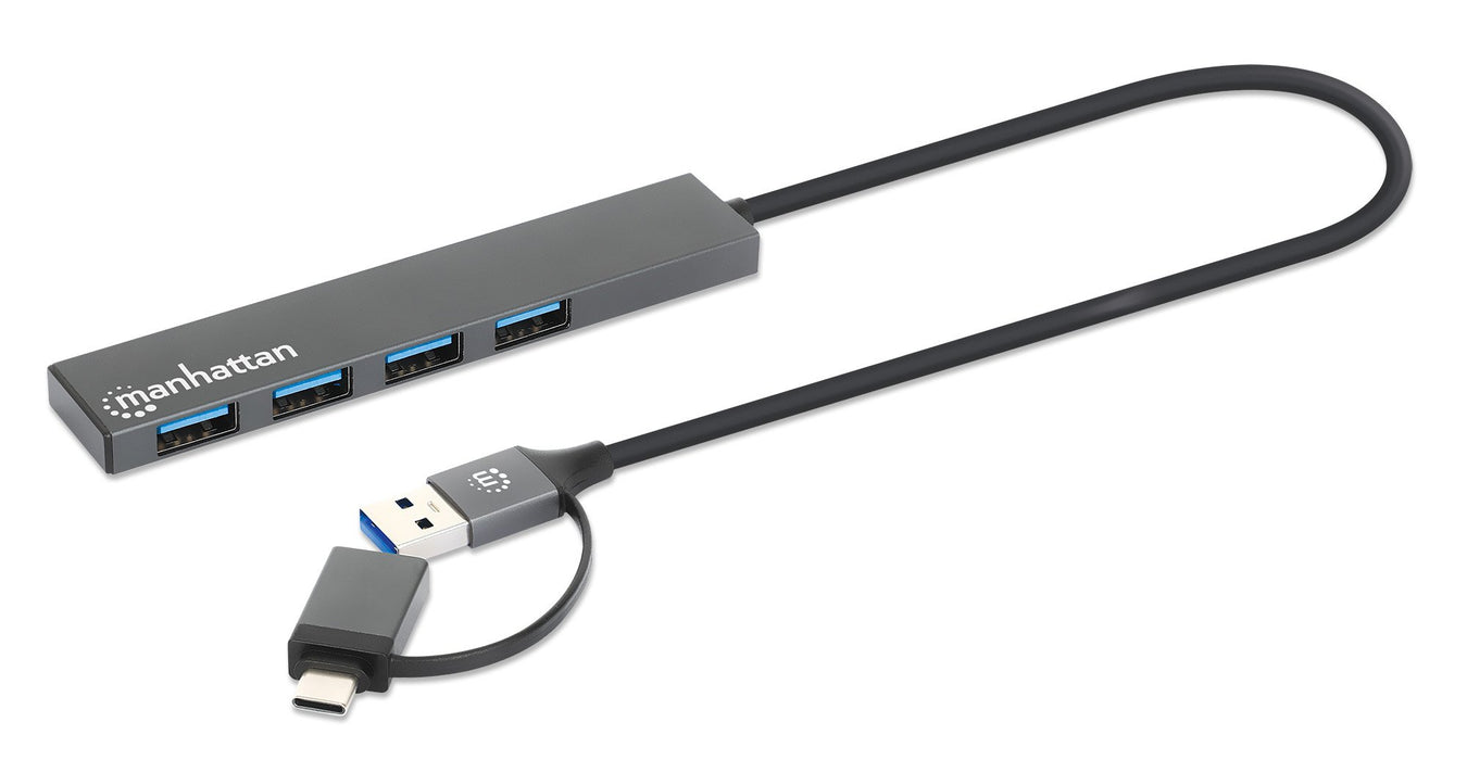 EAN 766623181006 - Manhattan 181006 hub de interfaz USB 3.2 Gen 1 (3.1 Gen 1) Type-A 5000 Mbit/s Gris imagen 2