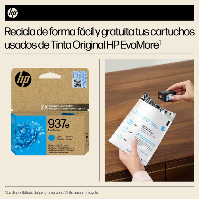 EAN 0199764688088 - HP 937e EvoMore Cyan Original Ink Cartridge cartucho de tinta 1 pieza(s) Alto rendimiento (XL) imagen 4