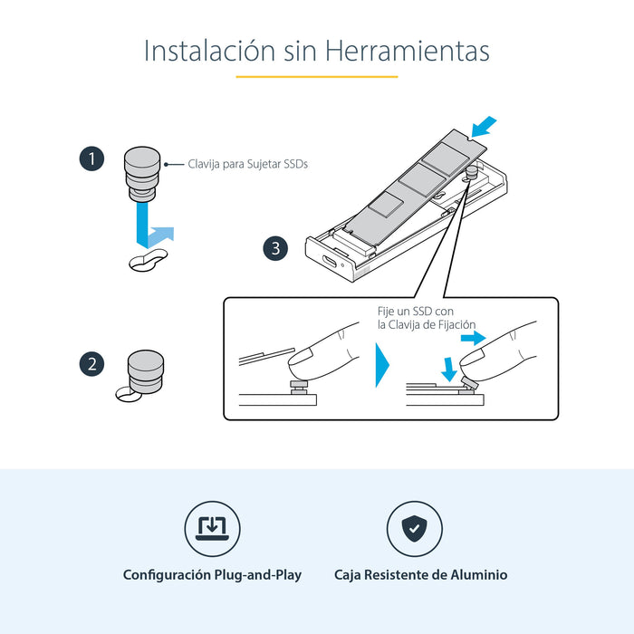 EAN 0065030894975 - StarTech.com M2-USB-C-NVME-SATA caja para disco duro externo Caja externa para unidad de estado sólido (S imagen 12