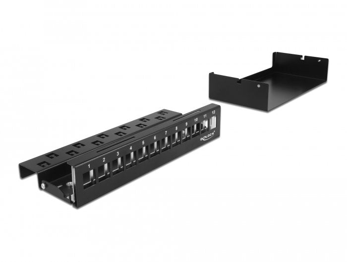 Delock Keystone Patchpanel 12 Port Schwarz