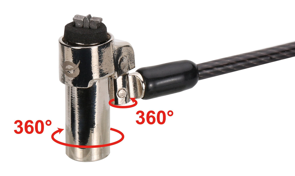 Cable De Seguridad Conceptronic Custodio02bnmt Doble Cabezal Con Llave Compatible Con Llave Maestra