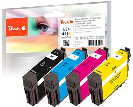 EAN 7640173439011 - Peach PI200-551 cartucho de tinta 4 pieza(s) Compatible Rendimiento estándar Negro, Cian, Magenta, Amaril imagen 1