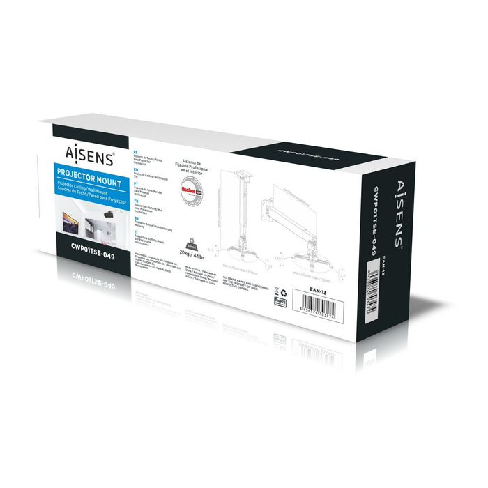 EAN 8436574703474 - AISENS CWP01TSE-049 montaje para projector Techo/pared Blanco imagen 10
