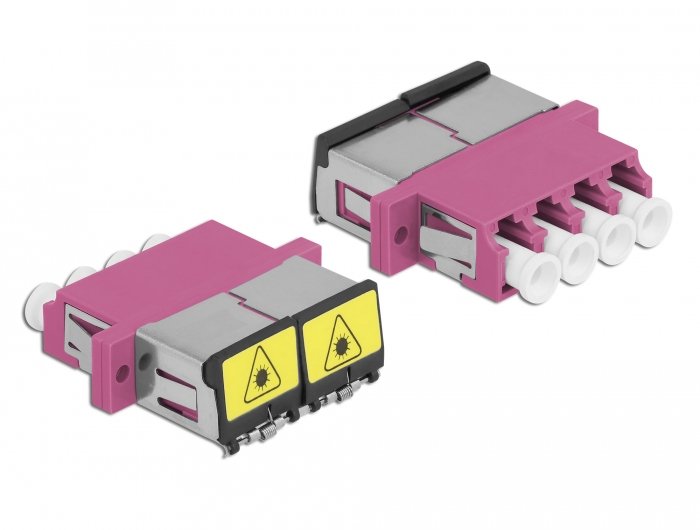 Lwl Kupplung Mit Laserschutzklappe Lc Quad Buchse Zu Lc Quad Buchse Multimode Violett