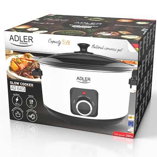 EAN 5905575901354 - Adler AD 6413W olla de cocción lenta 5,8 L 290 W Blanco, Negro imagen 7