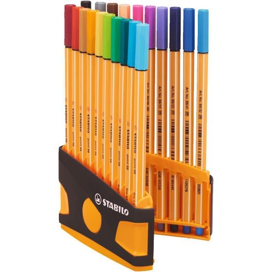 Stabilo Rotuladores Point 88 Estuche Colorparade Antracita Naranja De 20 C/Surtidos