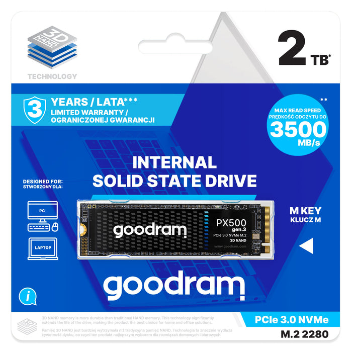 EAN 5908267966273 - Goodram PX500 GEN.3 SSDPR-PX500-02T-80-G3 unidad de estado sólido 2 TB M.2 PCI Express 3.0 NVMe 3D NAND imagen 4