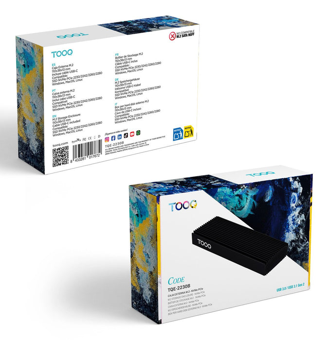 EAN 8433281017672 - TooQ TQE-2230B caja para disco duro externo Caja externa para unidad de estado sólido (SSD) Negro imagen 9