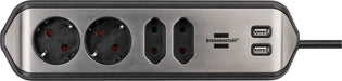 EAN 4007123668076 - Brennenstuhl 1153590410 base múltiple 2 m 4 salidas AC Interior Negro, Plata imagen 15