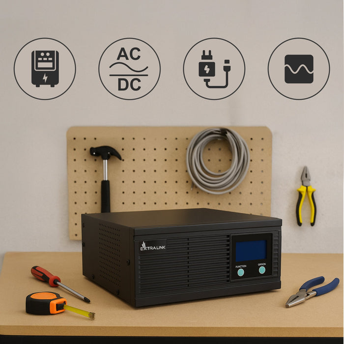 Extralink Ex.31131 Adaptador E Inversor De Corriente Auto 1200 W Negro
