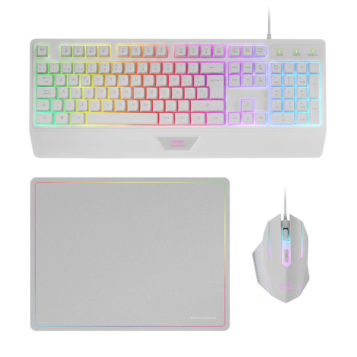 EAN 8435693105855 - Mars Gaming MCP124W teclado Ratón incluido Juego USB AZERTY imagen 1