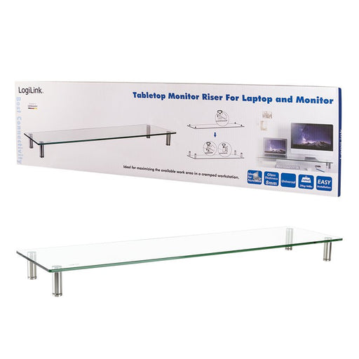 EAN 4052792049039 - LogiLink BP0060 soporte para monitor Escritorio Acero inoxidable, Transparente imagen 2