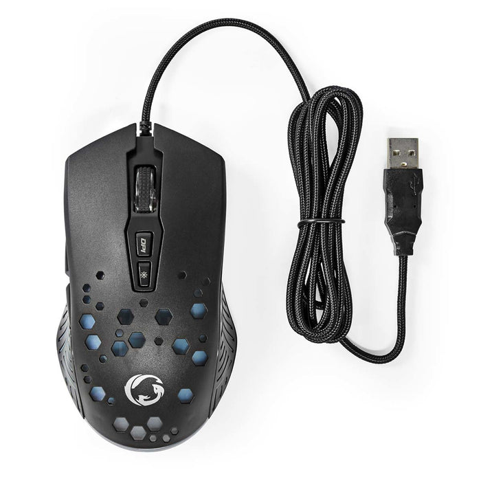 EAN 5412810411276 - Nedis GMWD410BK ratón Juego mano derecha USB tipo A Óptico 7200 DPI imagen 4