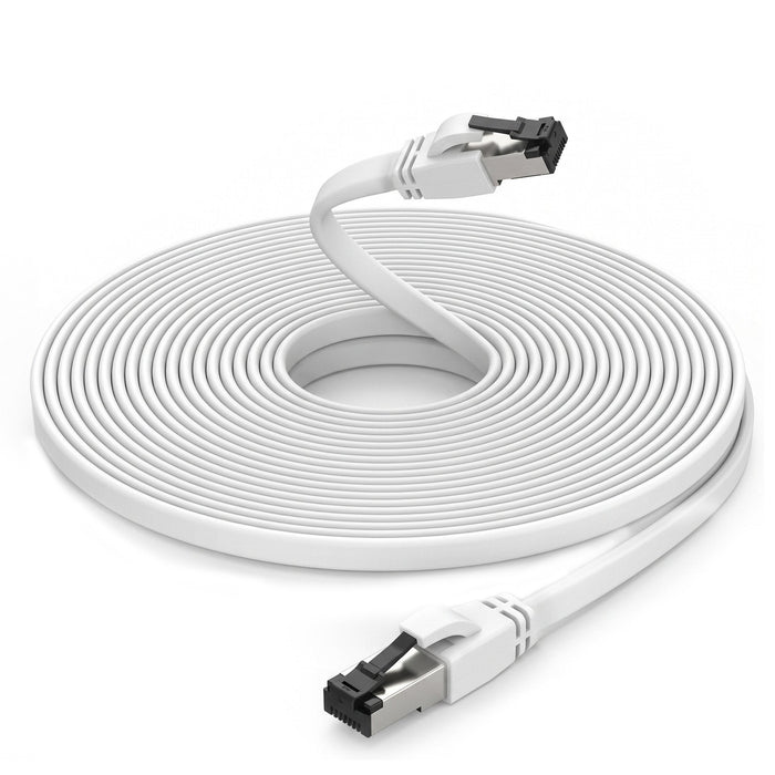 Extralink Lan Patchcord Cat.8 U Ftp 2m 40g Flat Shielded Foiled Twisted Pair Bare Copper White