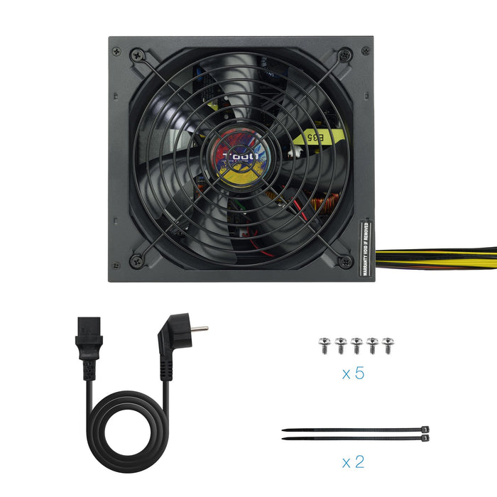 EAN 8433281010284 - TooQ TQAPOLO-600SP unidad de fuente de alimentación 600 W 20+4 pin ATX ATX Negro imagen 6