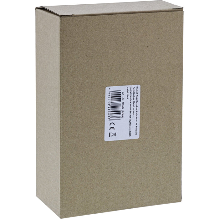 Caja De Montaje En Superficie Inline Para Keystone 4x Rj45, Negro