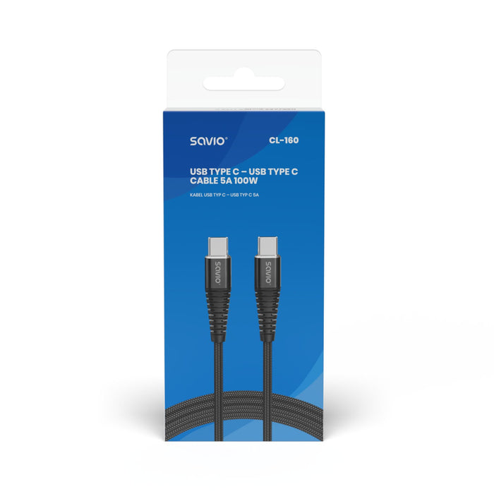 EAN 5901986046936 - Savio CL-160 cable USB USB 2.0 2 m USB C Negro imagen 2