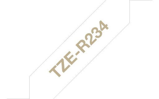 EAN 4977766770316 - Brother TZE-R234 cinta para impresora de etiquetas Oro sobre blanco imagen 1