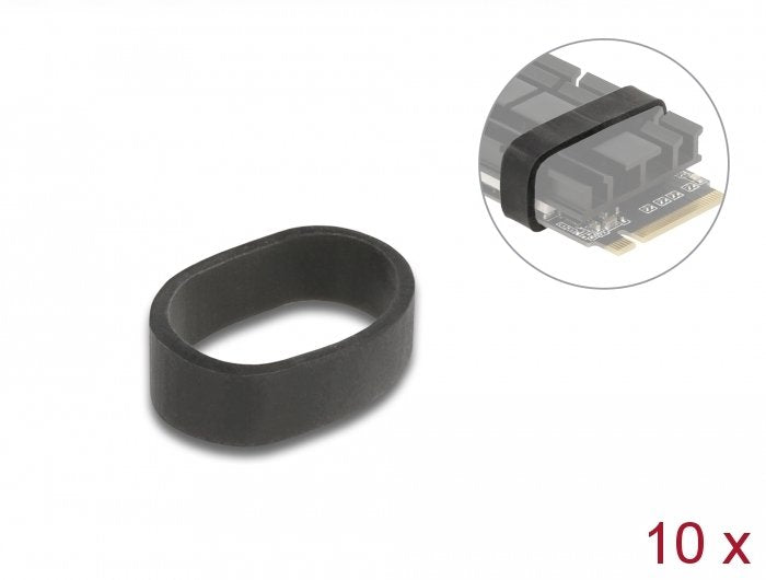 Anillo De Goma Delock Para Fijar Ssd M.2 Y Disipador De Calor Negro 10 Piezas