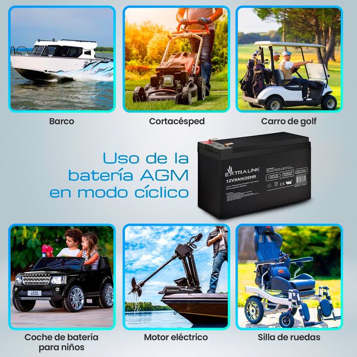 Extralink Akumulator Battery Accumulator Agm 12v 9ah Sealed Lead Acid (Vrla)