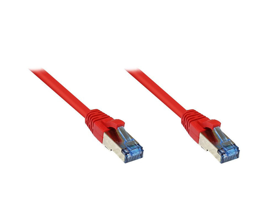 Goodconnections Cable De Red Mit Rastnasenschutz, Cat. 6a, S Ftp, Pimf, Halogenfrei, 500mhz, Rot, 0,5m,