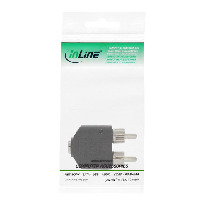 Adaptador De Audio Inline Jack De 3,5 Mm Estéreo Hembra A 2x Rca Macho