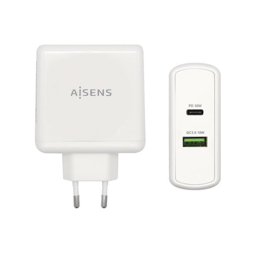 EAN 8436574706222 - AISENS ASCH-2PD30QC-W cargador de dispositivo móvil GPS, Mando para videojuegos, MP3, MP4, Teléfono móvil imagen 1