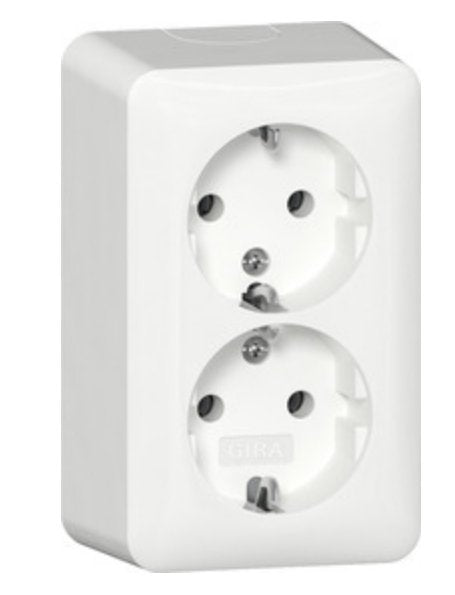 Gira 478013 2f-Schuko-Toma De Corriente + Placa De Montaje. Ap Blanco Puro