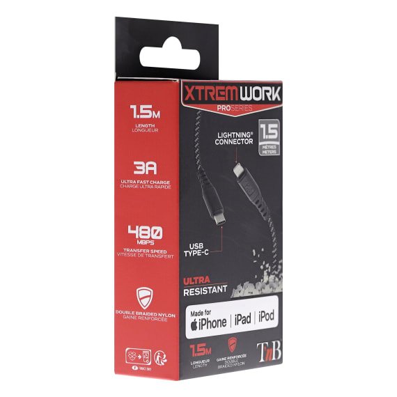 Câble Usb-C Pd Vers Lightning Xtremwork - 1.5m