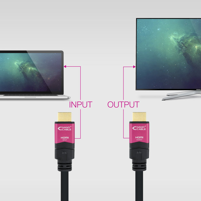 EAN 8433281009752 - Nanocable 10.15.3715 cable HDMI 15 m HDMI tipo A (Estándar) Negro, Rosa imagen 4