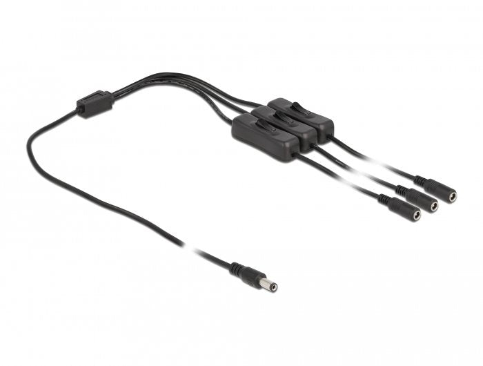 Delock Cable Dc 5,5 X 2,1 Mm Macho A 3 X Dc Hembra 1 M