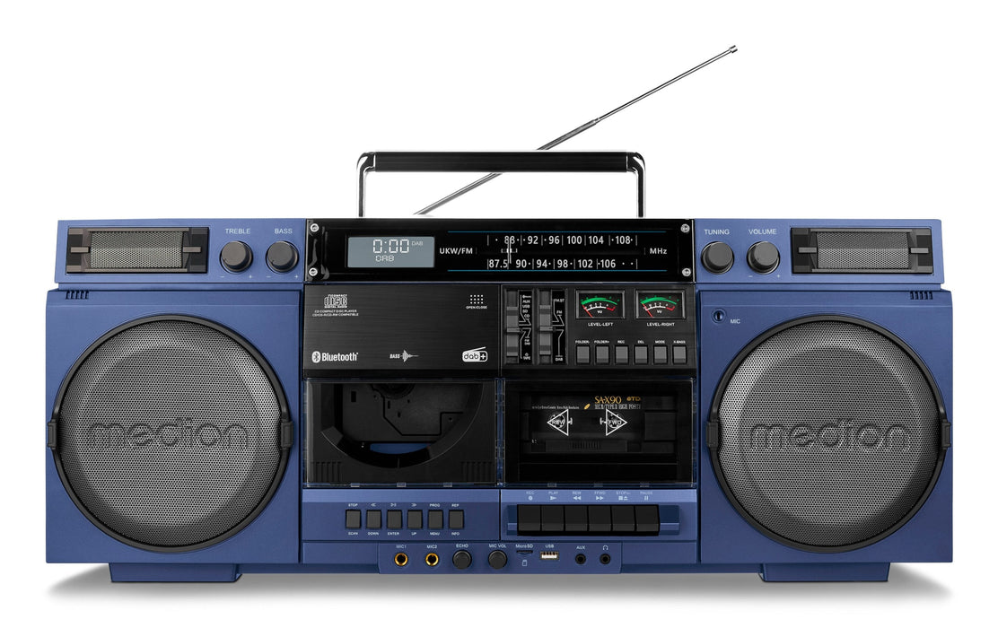Medion Life® P66538 Retro-Boombox Blau