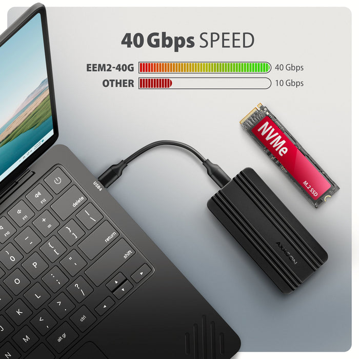 Axagon Eem2-40g Usb-C 40gbps External Enclosure For M.2 Nvme Ssd