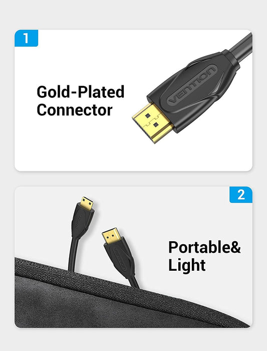 Cable Mini Hdmi Vention 1 M Negro