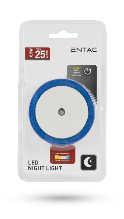 Entac Nachtlicht 0.5w Kreis Cw Blue Dämmerungssensor