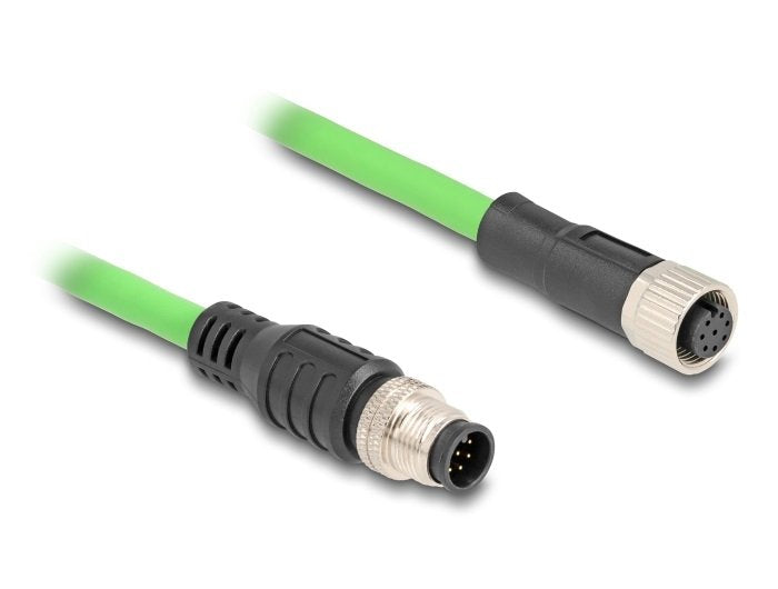 Delock 80401 Cable M12 Codificado A 8 Pin Macho A Hembra Pur (Tpu) 1 M