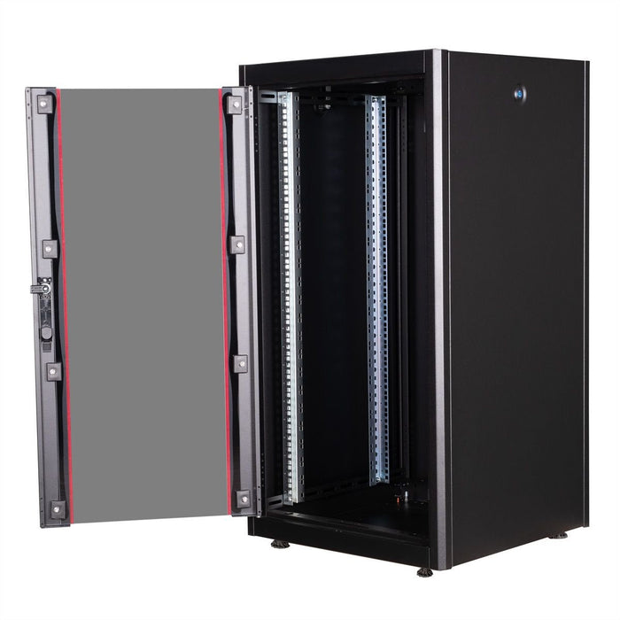 Roline 19-Zoll Netzwerkschrank Basic 22 He, 600x600 Bxt Glastr Schwarz