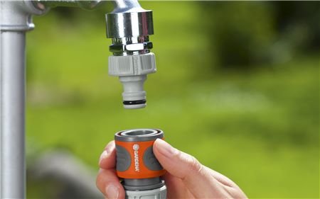 EAN 4078500010269 - Gardena 18285-20 accesorio para manguera Conector de manguera Gris, Naranja 1 pieza(s) imagen 3
