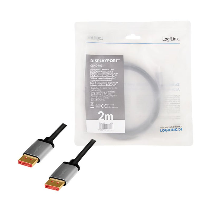 EAN 4052792062076 - LogiLink CDA0105 cable DisplayPort 2 m Negro, Gris imagen 4
