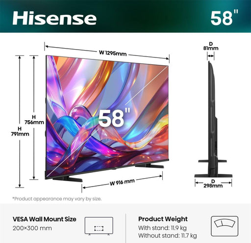 EAN 6942351431420 - Hisense 58E7S 147,3 cm (58") 4K Ultra HD Smart TV Wifi Negro imagen 2