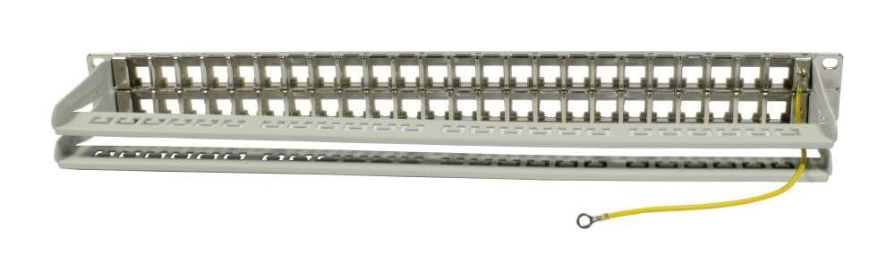 Keymone,Modulträger, 19\"Patchpanel Para 48xtp-Modul, 1he(T95mm), Lichtgris, Synergy 21,