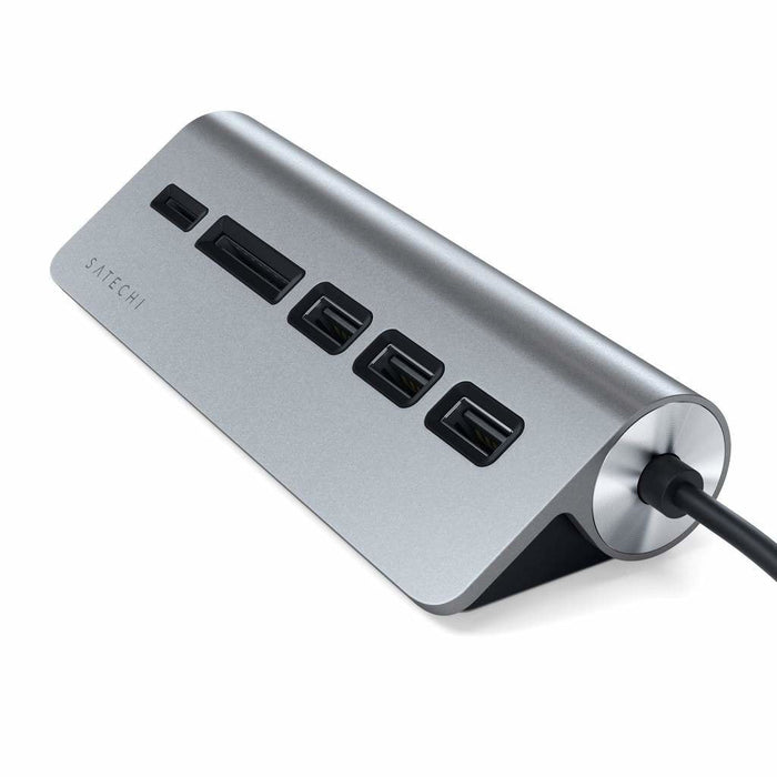 Satechi Type-C Aluminum Usb Hub & Card Reader, Space Gris, St-Tchcrm