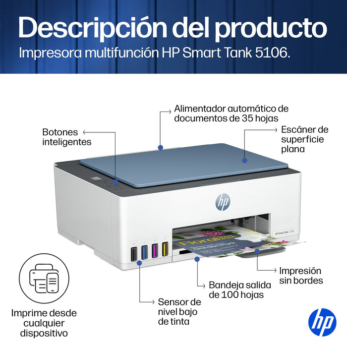 EAN 0196786567667 - HP Smart Tank 5106 All-in-One Printer Inyección de tinta térmica A4 4800 x 1200 DPI 12 ppm Wifi imagen 13