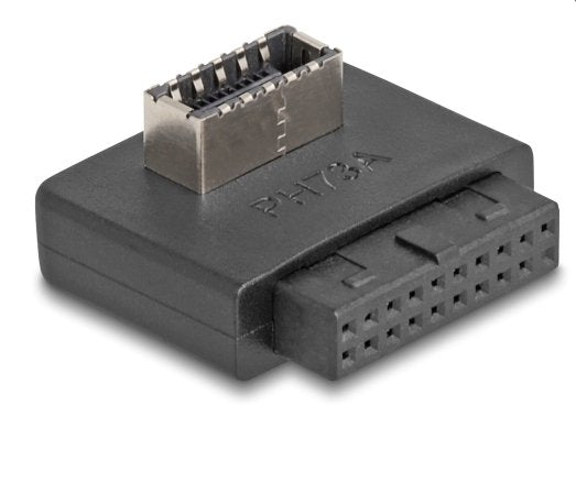 Delock Usb 5 Gbps Adapter Pfostenbuchse Zu Intern Typ-E Key A Buchse Gewinkelt Mit Gehäuse