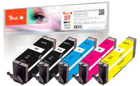EAN 7640173434436 - Peach 0F320133 cartucho de tinta 5 pieza(s) Negro, Cian, Magenta, Foto negro, Amarillo imagen 1