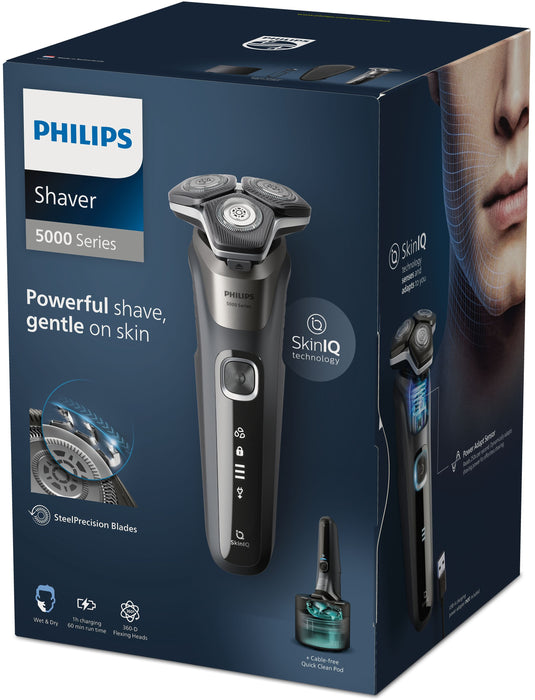 EAN 8720689007887 - Philips SHAVER Series 5000 S5887/50 afeitadora Máquina de afeitar de rotación Recortadora Gris imagen 5