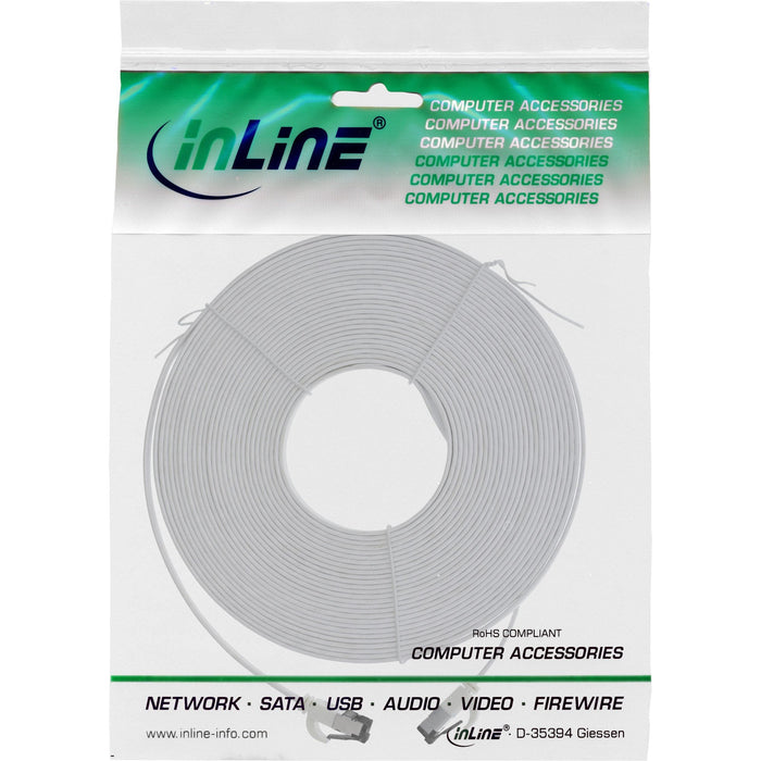 Cable De Red Plano Inline, U/Ftp, Cat.8.1, Tpe Libre De Halógenos, Blanco, 7,5m